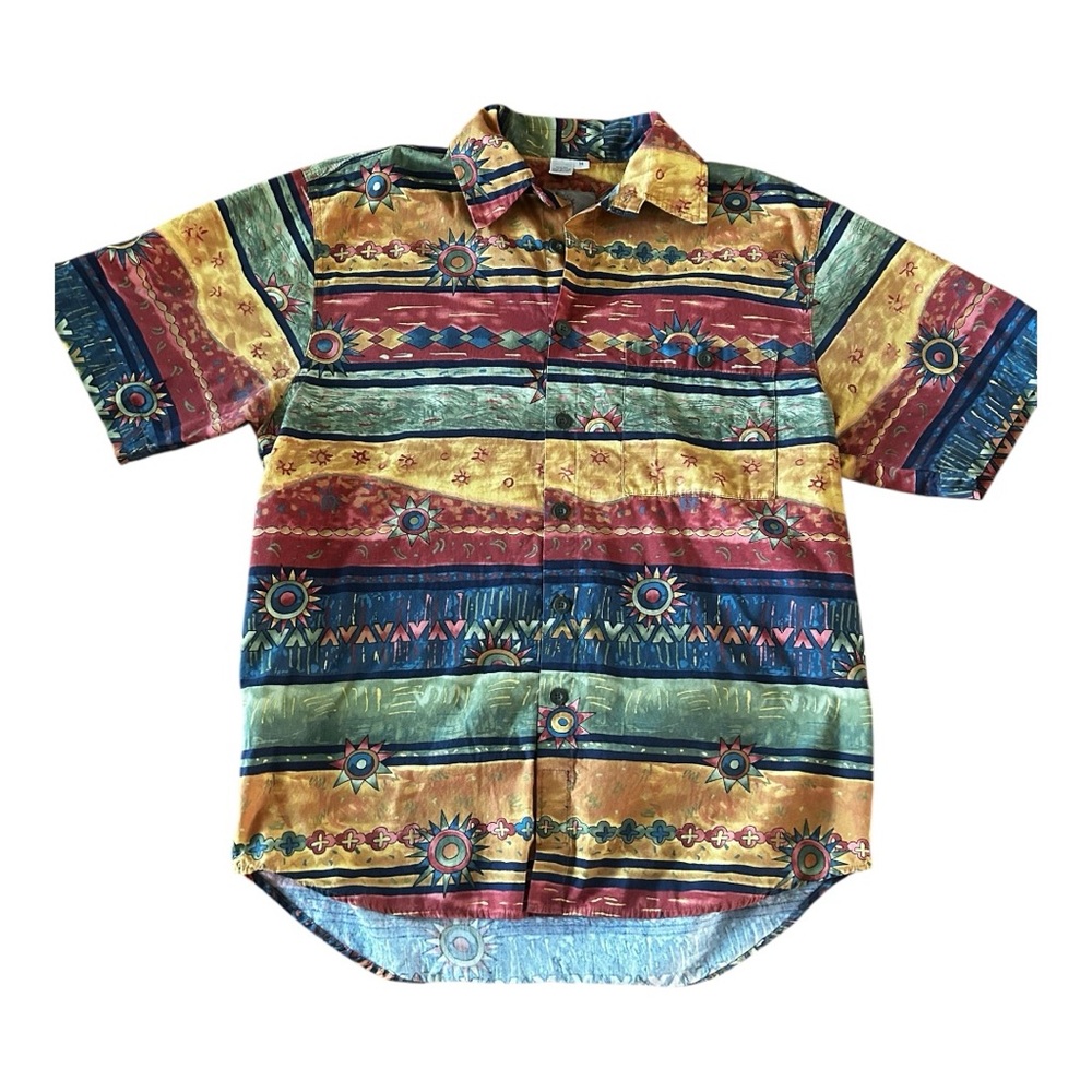 Vintage 90s The Territory Ahead sunshine colorful button down shirt Medium